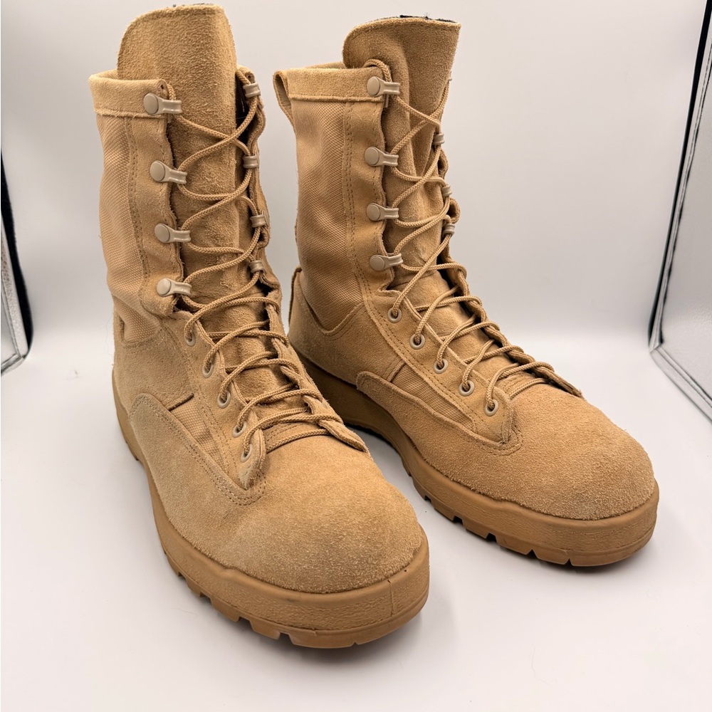 McRae Footwear Desert Tan Suede & Gore-Tex Steel Toe Combat Boots | 11.5R